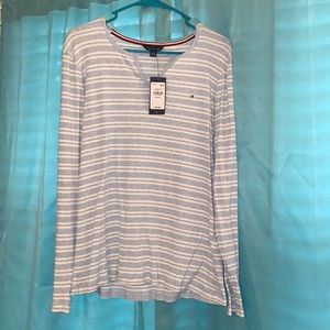 Tommy Hilfiger Sky Blue Striped Long Sleeve